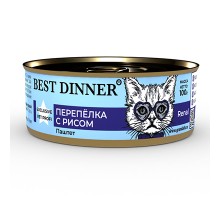Best Dinner для кошек Exclusive Vet Profi Renal Перепелка с рисом паштет кс 100г