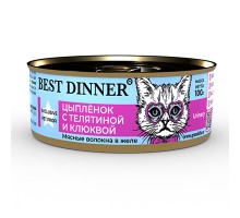 Best Dinner для кошек Exclusive Vet Profi Urinary Цыпленок с телятиной и клюквой паштет кс 100г