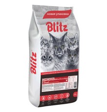 Blitz Classic Курица/рис сухой корм для взрослых кошек, 10кг