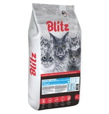 Blitz Classic с курицей сухой корм для стерилизованных кошек, 10кг