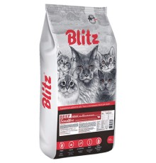 Blitz Sensitive Говядина сухой корм для взрослых кошек, 10кг