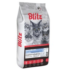 Blitz Sensitive с индейкой сухой корм для стерилизованных кошек, 10кг