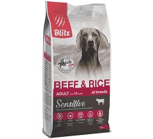 Blitz Sensitive с говядиной и рисом сухой корм для взрослых собак всех пород, 2кг