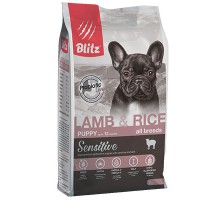 Blitz Sensitive с ягнёнком и рисом сухой корм для щенков всех пород, 500г