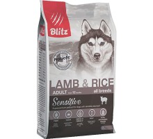 Blitz Sensitive с ягнёнком и рисом сухой корм для взрослых собак всех пород, 2кг