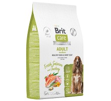 Brit Care Dog Adult M Healthy Skin&Shiny Coat, для собак средних пород Лосось и индейка 1,5кг