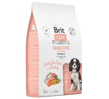 Brit Care Dog Adult Sensitive Metabolic, для собак средних пород Морская рыба и индейка 1,5кг