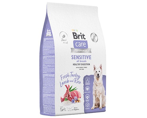 Brit Care Dog Adult Sensitive, для собак всех пород Индейка и ягненок 12кг
