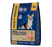 Brit Premium Dog Adult Medium, 3кг