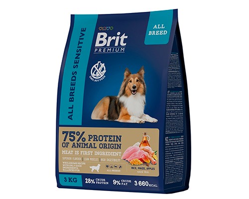 Купить Brit Premium Dog Sensitive Lamb & Rice, 3кг