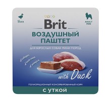 Brit Premium Воздушный паштет с уткой для взрослых собак мини пород 100г
