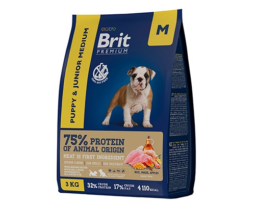 Купить Brit Premium Dog Puppy and Junior Medium, 3кг