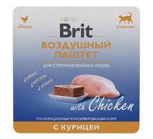 Brit Premium Воздушный паштет с курицей для взрослых стерилизованных кошек 100г