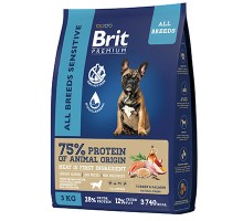 Brit Premium Dog Sensitive Лосось и индейка, 3кг