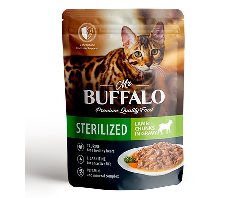 Купить Mr. Buffalo для кошек STERILIZED Ягненок в соусе, пауч 85г