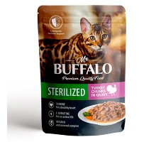 Mr. Buffalo для кошек STERILIZED Индейка в соусе, пауч 85г