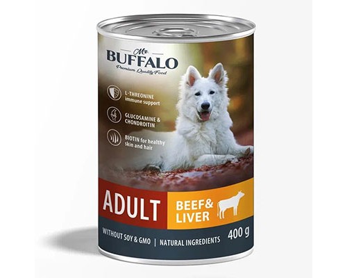 Mr.Buffalo консервы для собак Говядина и печень, 400г
