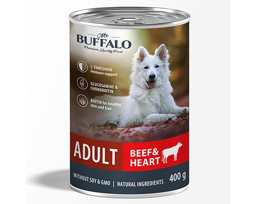 Mr.Buffalo консервы для собак Говядина и сердце, 400г