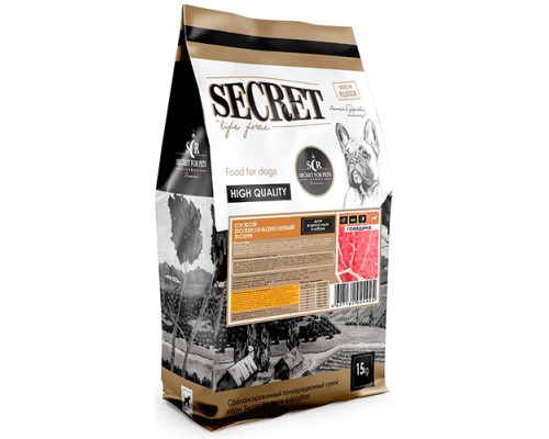 Secret Premium для собак Говядина и рис, 2кг