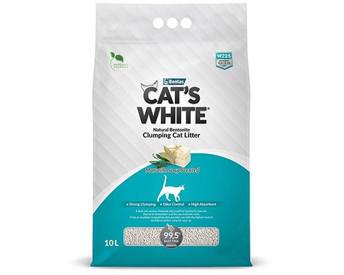 Cat's White Marseille Soap Наполнитель Комкующийся с ароматом Марсельского мыла, 10л