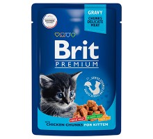 Brit Premium пауч для котят Кусочки в соусе Цыпленок, 85г