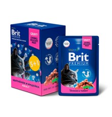 Brit Premium паучи 5+1 Промо-Набор для кошек в соусе Курица и индейка, 85г