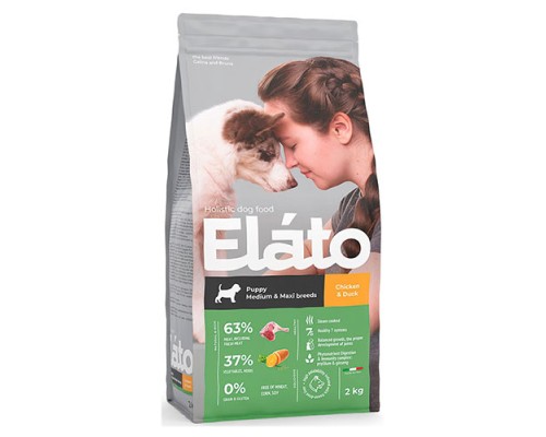 Elato Holistic Puppy Medium & Maxi Chicken & Duck, 2кг