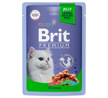 Brit Premium пауч для кошек Кусочки в желе Цыпленок, 85г