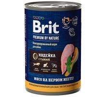 Brit Premium By Nature д/собак с чувст. пищ. индейка с тыквой, кс 410г