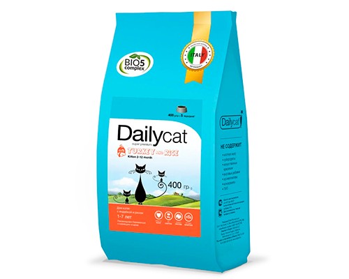Dailycat Kitten Turkey and Rice, 400гр