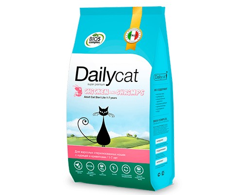 Dailycat Adult Steri Lite Chicken and Shrimps, 400гр