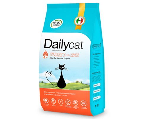 Dailycat Adult Steri Lite Turkey and Rice, 1,5кг