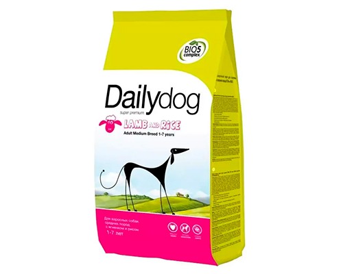 Dailydog Adult Medium Breed Lamb and Rice, 12кг