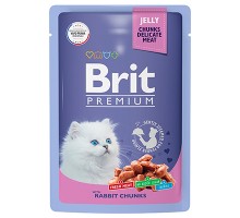 Brit Premium пауч для котят Кусочки в желе Кролик, 85г