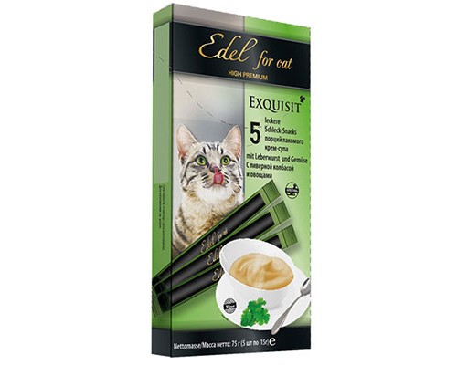 Edel For Cat для кошек крем-суп с ливерной колбасой и овощами, 75г