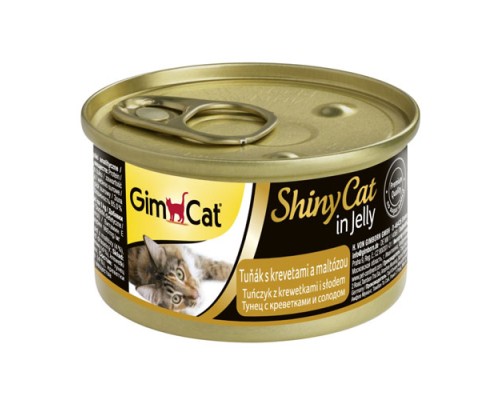Gimpet Shiny Cat тунец с креветками и солодом, 70гр