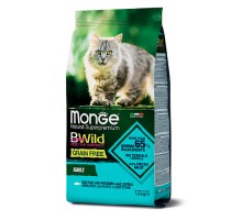 Monge BWild Cat GRAIN FREE MERLUZZO CON PATATE E LENTICCHIE Треска для взросл. кош, 1.5кг