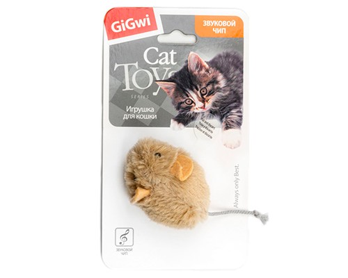 GiGwi Мышка со звуковым чипом 7см (75217)