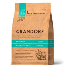 GRANDORF 4 Meat & Brown Rice Adult Medium/Maxi Dog, 1кг