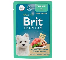 Brit Premium Premium д/щен.м.п с индейкой и яблоком в соусе, пауч 85г