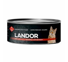 LANDOR влажный корм для взрослых кошек телятина с шиповником, 100г
