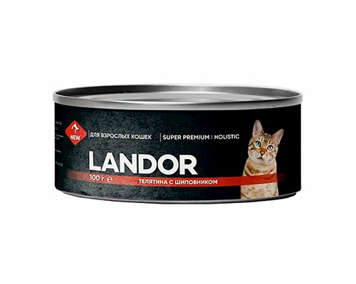 LANDOR влажный корм для взрослых кошек телятина с шиповником, 100г