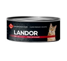LANDOR влажный корм для взрослых кошек утка с брусникой, 100г