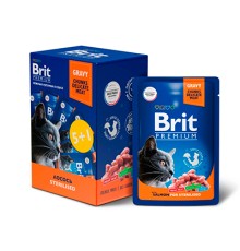 Brit Premium паучи 5+1 Промо-Набор для стерил. кошек в соусе Лосось, 85г