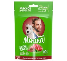 Molina Лакомство для собак всех пород и щенков Медальоны из говядины 50гр