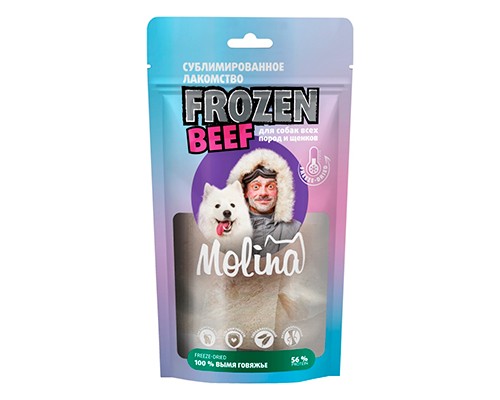 Molina Лакомство Frozen Beef с говяжьим выменем для собак всех пород и щенков 60гр