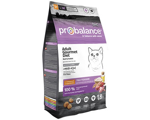 ProBalance Gourmet Diet для кошек, избирательных к еде, Говядина и кролик 1,8кг
