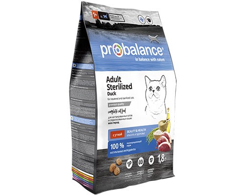 ProBalance Sterilized для стерилизованых кошек Утка, 10кг