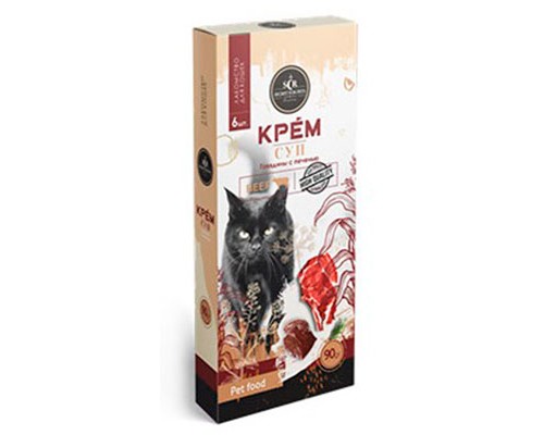 Крем-суп Secret For pets для кошек Говядина с печенью, 90г