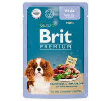 Brit Premium Premium д/с.м.п. с телятиной и зеленым горошком в соусе, пауч 85г